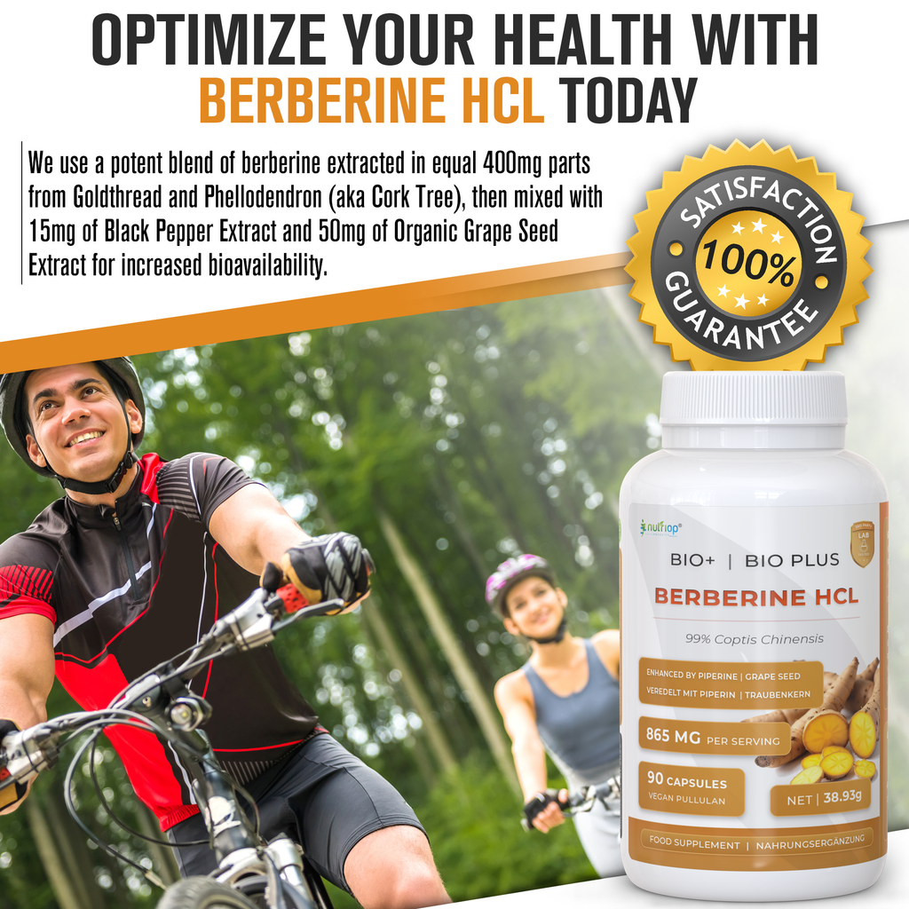 Nutriop® Bio-Enhanced Berberine HCL 865mg - Dual-Source Metabolic AMPK Activator (90 Capsules)