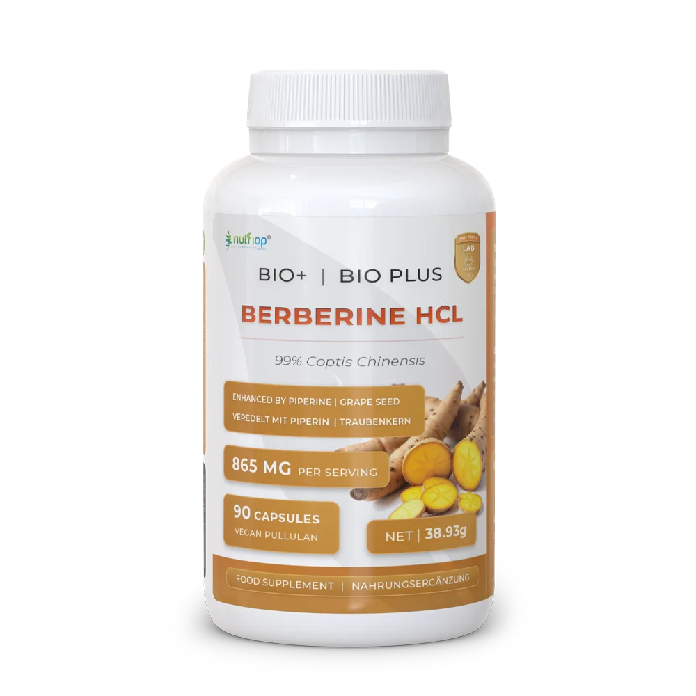 Nutriop® Bio-Enhanced Berberine HCL 865mg - Dual-Source Metabolic AMPK Activator (90 Capsules)
