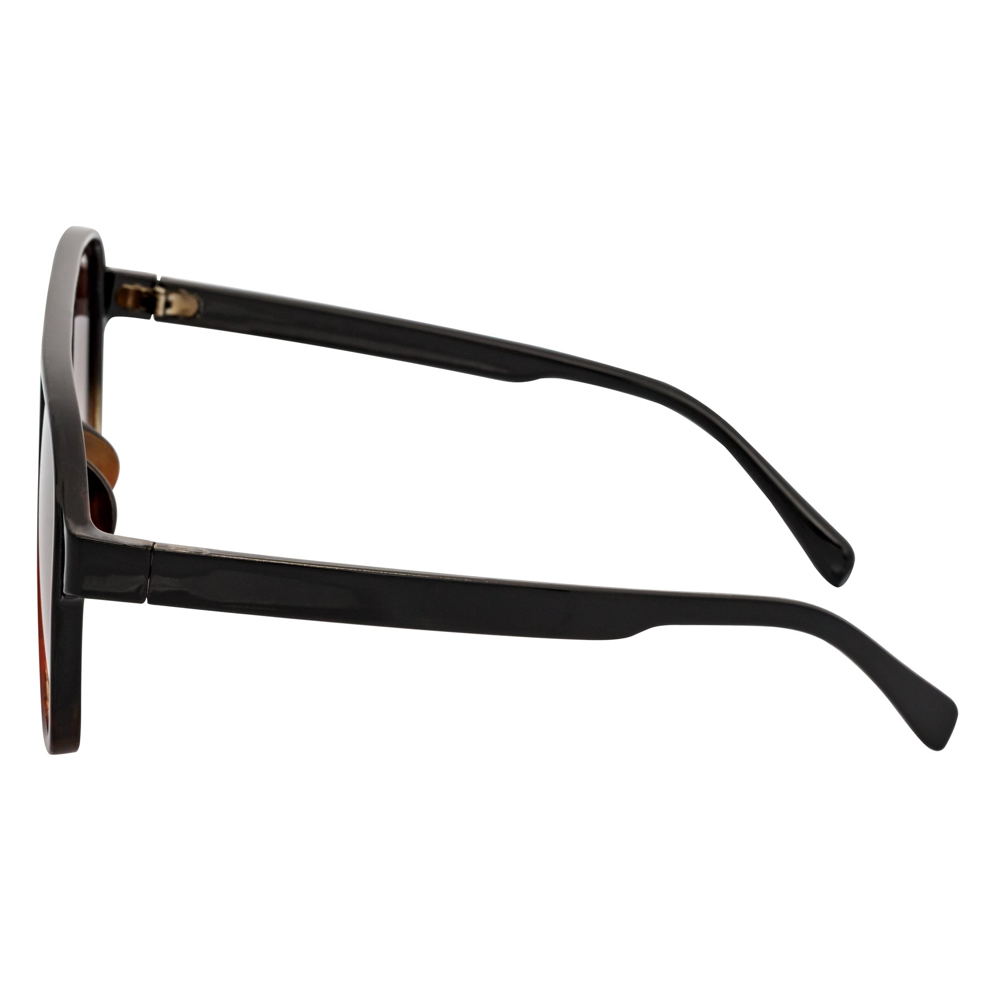 BRASCO - Aviator Black-Tortoise Sunglasses Amber Fade-3