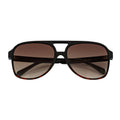 BRASCO - Aviator Black-Tortoise Sunglasses Amber Fade-0