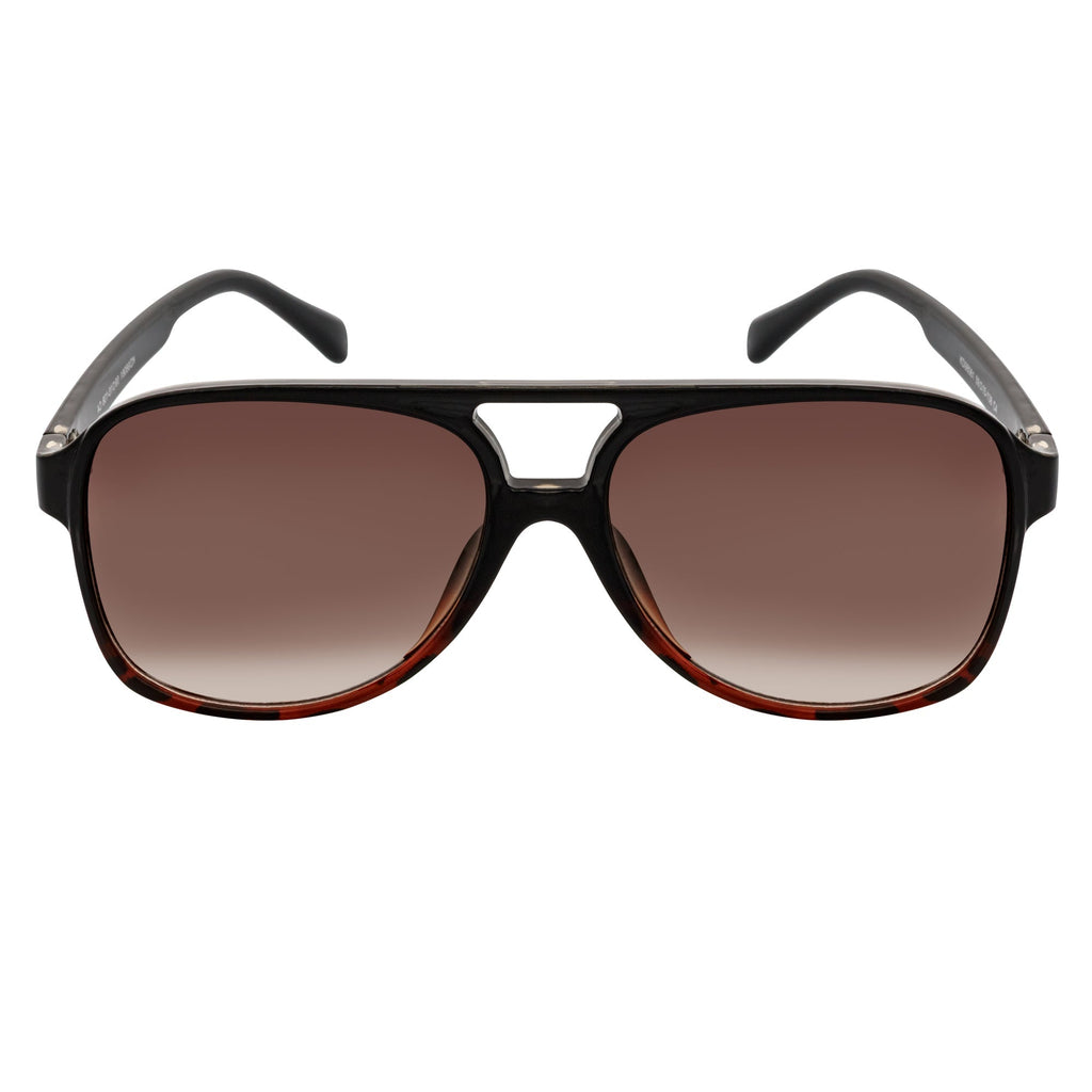 BRASCO - Aviator Black-Tortoise Sunglasses Amber Fade-2