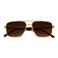 TOSHI - Square Metal Flat Top Aviator Sunglasses Gold Amber Fade-0